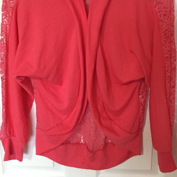 NWOT Pink Bat Wing Sleeve Open Front Shrug Bolero - Picture 2 of 7